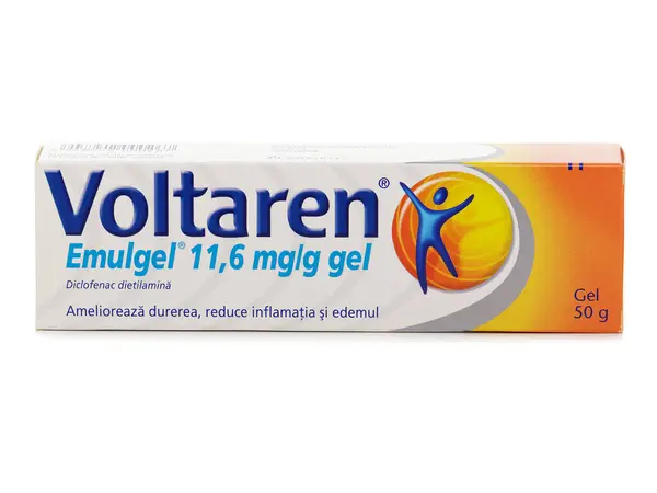 stock image BUCHAREST, ROMANIA  AUGUST 1, 2019. Voltaren Emulgel made by Novartis