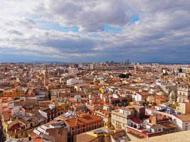 Valencia, İspanya 'nın hava manzarası, panoramik manzara