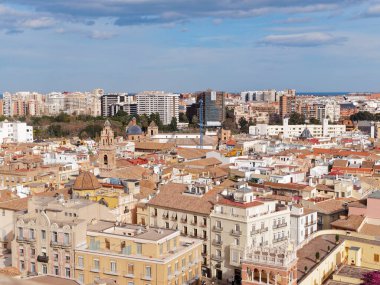Valencia, İspanya 'nın hava manzarası, panoramik manzara