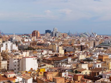 Valencia, İspanya 'nın hava manzarası, panoramik manzara