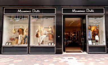 VALENCIA, SPAIN - MARCH 23, 2016. Massimo Dutti store in Valencia clipart