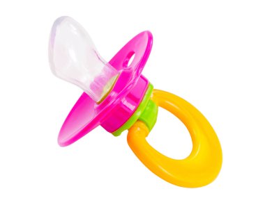 Renkli bebek emziği beyaza izole edildi