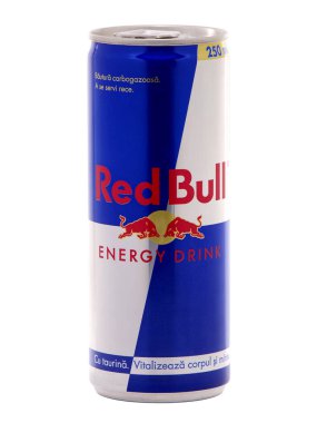 BUCHARest, Roma - 6 ARALIK 2016. Avusturyalı Red Bull GmbH şirketinden Red Bull Enerji İçeceği