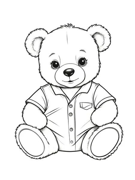 Küçük ayıyla Sevgililer Günü Boyama Sayfası