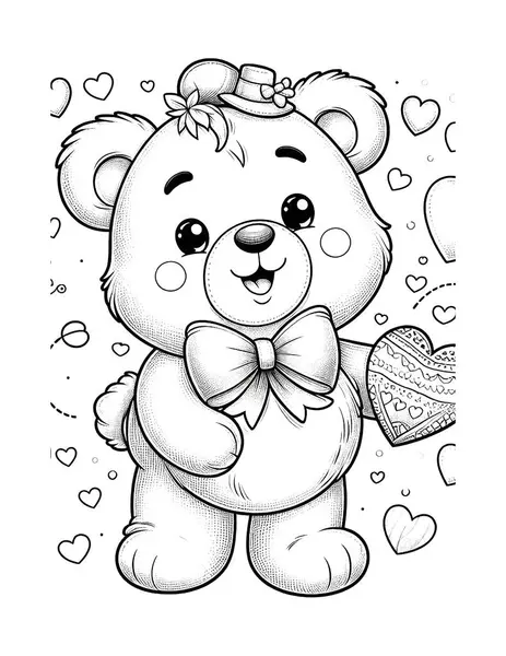 Sevgililer Günü için küçük bir ayıyı boyuyorum
