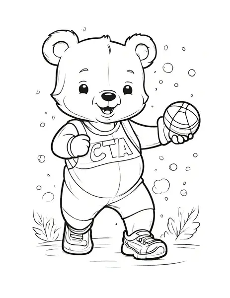 Spor yapan renkli sayfa ayısı