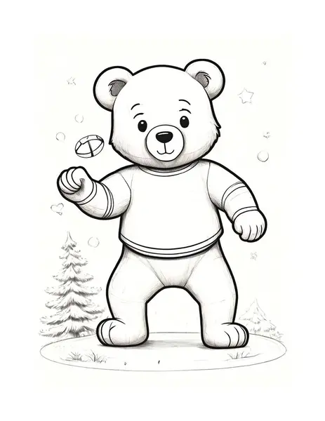 Ormanın kenarında ayı var.