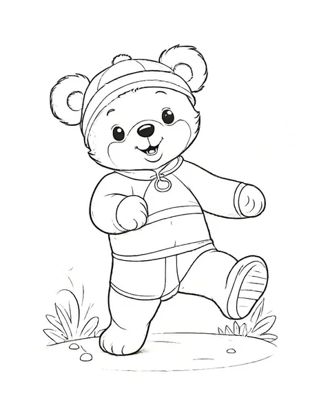 Neşeli Ayı Renklendirme Sayfası