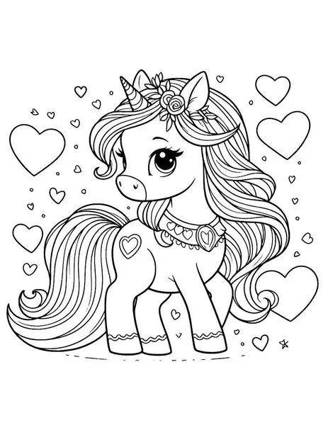 Sevgililer Günü Tekboynuz Kalp Renk Çarşafı