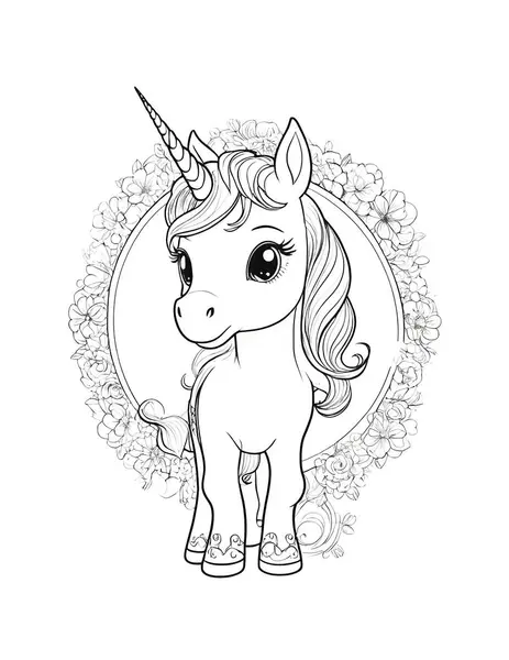 Güllerin Renk Sayfalı Sevgililer Günü Tekboynuzu