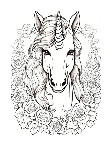 Güllerin Renk Sayfalı Sevgililer Günü Tekboynuzu