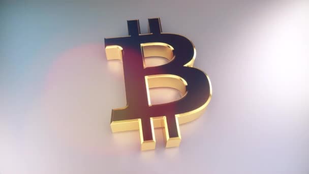 Virtual Crypto Currency Logo Bitcoin Menutup Latar Belakang Konsep Keuangan — Stok Video