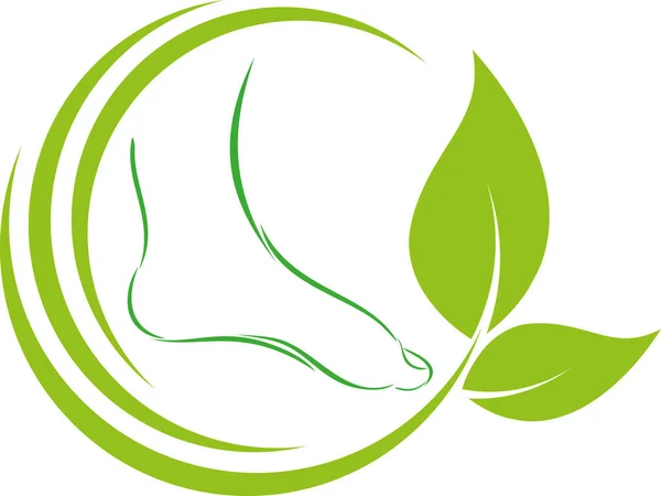 Fotmassage Fotvård Sjukgymnastik Arbetsterapi Logo — Stock vektor