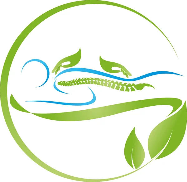 Orthopedie Fysiotherapie Massage Chiropractor Achtergrond Logo — Stockvector