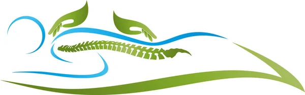 Ortopedi Terapi Fisik Pijat Chiropractor Latar Belakang Logo - Stok Vektor