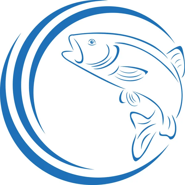 Форель Рыба Рыбалка Фон Логотип — стоковый вектор