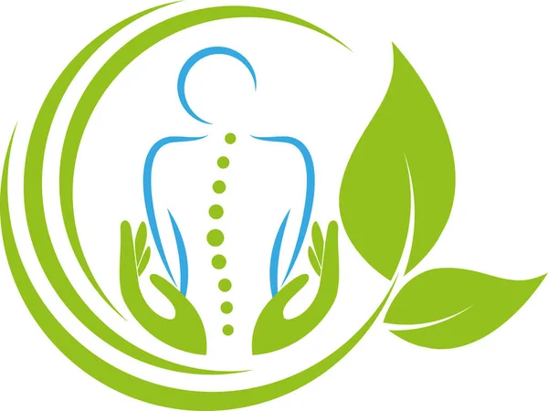 Ortopedia Fisioterapia Massagem Quiroprático Fundo Logotipo — Vetor de Stock
