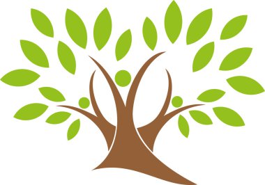 Ağaç, insanlar, bahçıvan, naturopath, logo
