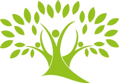 Ağaç, insanlar, bahçıvan, naturopath, logo