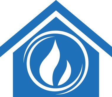 Flame, water drop, plumber and installer logo