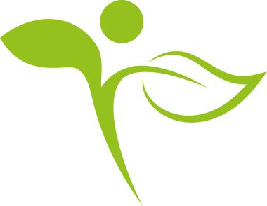 Person, human and leaves, chiropractor, naturopath and gardener logo, icon