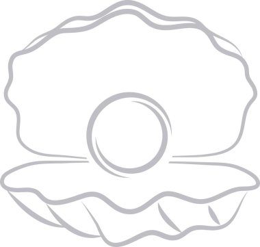 Open Seashell With Pearls Logo, Seashell, Logo, Icon