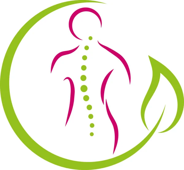 Orang Tulang Belakang Chiropractor Orthopaedics Fisioterapi Pijat Logo - Stok Vektor