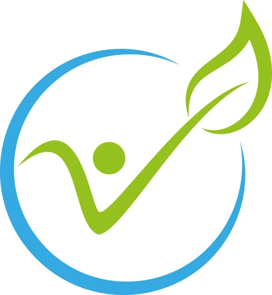 Manusia Dan Daun Chiropractor Naturopath Logo Terapi Fisik Latar Belakang - Stok Vektor