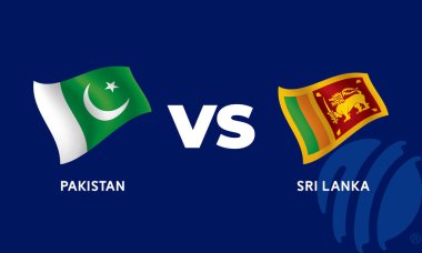 Pakistan - Sri Lanka Uluslararası Kriket Bayrağı Tasarım Şablon Resimleri.