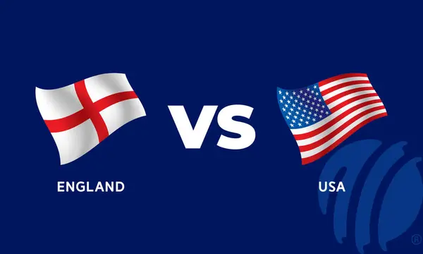 stock vector England VS USA International Cricket Flag Badge Design Template Vector Illustration.