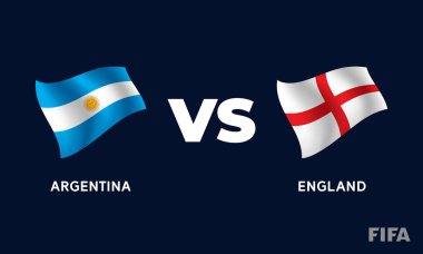 Arjantin - İngiltere Uluslararası Futbol Maçı Bayrak Tasarımı Şablon Resimleri.