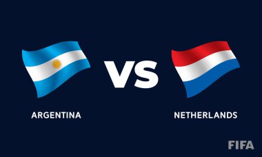 Arjantin - Hollanda Uluslararası Futbol Maçı Bayrak Tasarımı Şablon Resimleri.