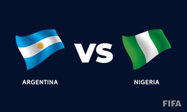 Arjantin - Nijerya Uluslararası Futbol Maçı Bayrak Tasarımı Şablon Resimleri.