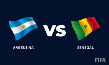 Arjantin - Senegal Uluslararası Futbol Maçı Bayrak Tasarımı Şablon Resimleri.