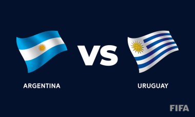 Arjantin - Uruguay Uluslararası Futbol Maçı Bayrak Tasarımı Şablon Resimleri.