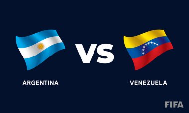 Arjantin - Venezuela Uluslararası Futbol Maçı Bayrak Tasarımı Şablon Resimleri.