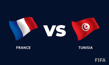 Fransa - Tunus Uluslararası Futbol Maçı Bayrak Tasarımı Şablon Resimleri.