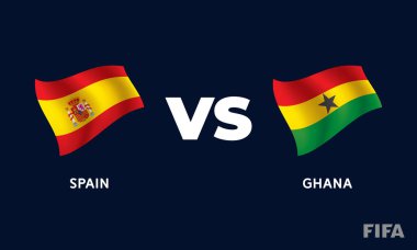 Spain VS Ghana Football Match Template clipart