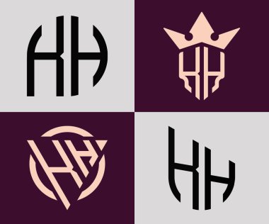 KH modern ilk harf logo tasarım vektör paketi. Bu başlangıç için hangi şirket veya markanın adı uygun olacaktır.