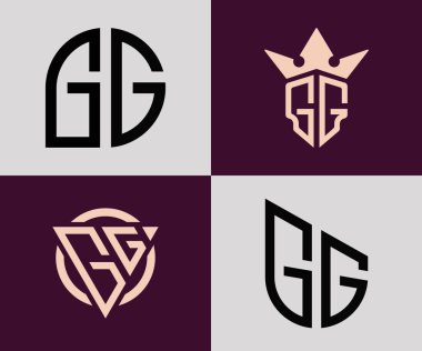 GG modern ilk harf logo tasarım vektör paketi. Bu başlangıç için hangi şirket veya markanın adı uygun olacaktır.