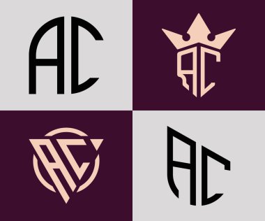 AC modern ilk harf logo tasarım vektör paketi. Bu başlangıç için hangi şirket veya markanın adı uygun olacaktır.