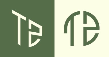 TZ modern ilk harf logo tasarım vektör paketi. Bu başlangıç için hangi şirket veya markanın adı uygun olacaktır.