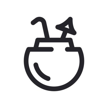 Yuvarlak Felç Hindistancevizi İçeceği Simgesi