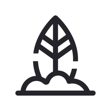 Yuvarlak Vuruşlu Tropik Plaj Simgesi