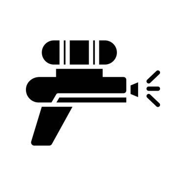 Bilim kurgu, yaratıcılık ve yenilikleri vurgulayan kurgusal bir enerji silahının minimalist tasviri.