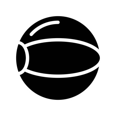 Çizgili top siluetinin gösterişli ve basit bir tasviri, modern grafik tasarımlar, ikonlar ve soyutlamalar için mükemmel..