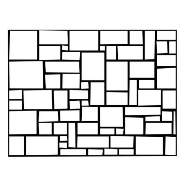 Çeşitli türde taş dokusu ve deseni var. Siyah beyaz el çizimi tarzında doğal malzeme.