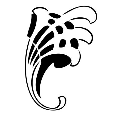 Çiçeklerin sanat yenilikleri. Siyah beyaz vektör formatında doğal süsler. Klasik sanat dekorasyonundaki çiçek tasarımının bir parçası olarak basit şekiller