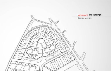 Kablo-çerçeve modu ve gradyan renk arkaplanı binasının mimari tasarımı. Genişletilmiş çizgiler ve çeşitli renklerde basit şekillerin doğrusal formları. Şeffaf yapının düz çizgisi