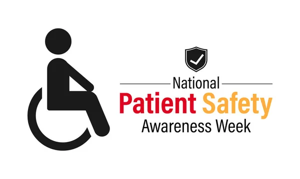 stock vector Patient safety awareness week is observed every year in March. That is serves as a awareness promoting and Improvement patient safety practices. Banner poster, flyer and Banner, background design.
